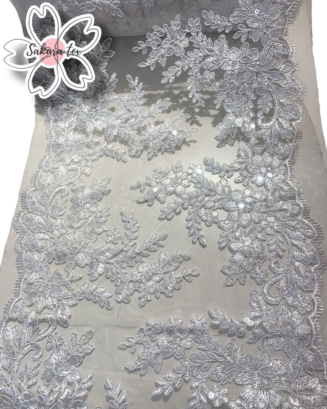 Blonda Bordada con Lentejuelas y 2 Tiras "Sencilla 2"