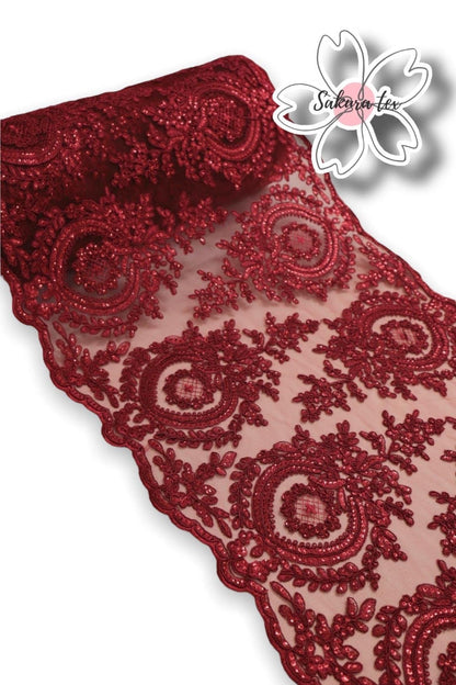 Blonda Bordada con Lentejuelas y 2 Tiras "Raga Mediana"