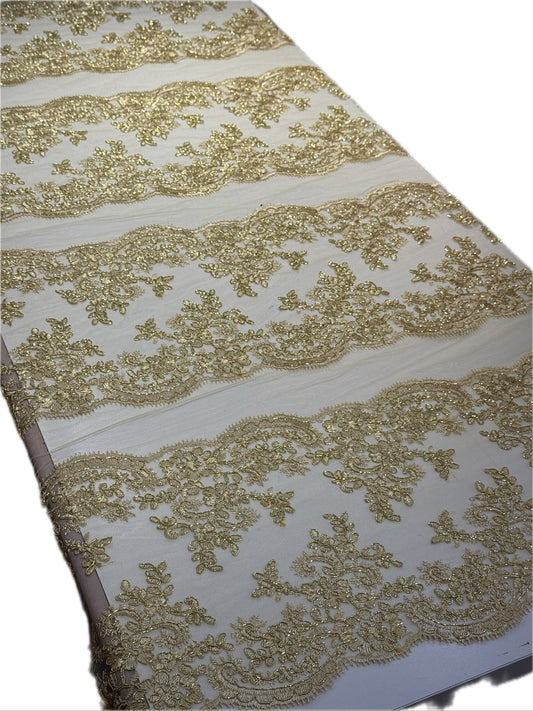 Blonda Bordada con Lentejuelas y 8 Tiras "Lyon"