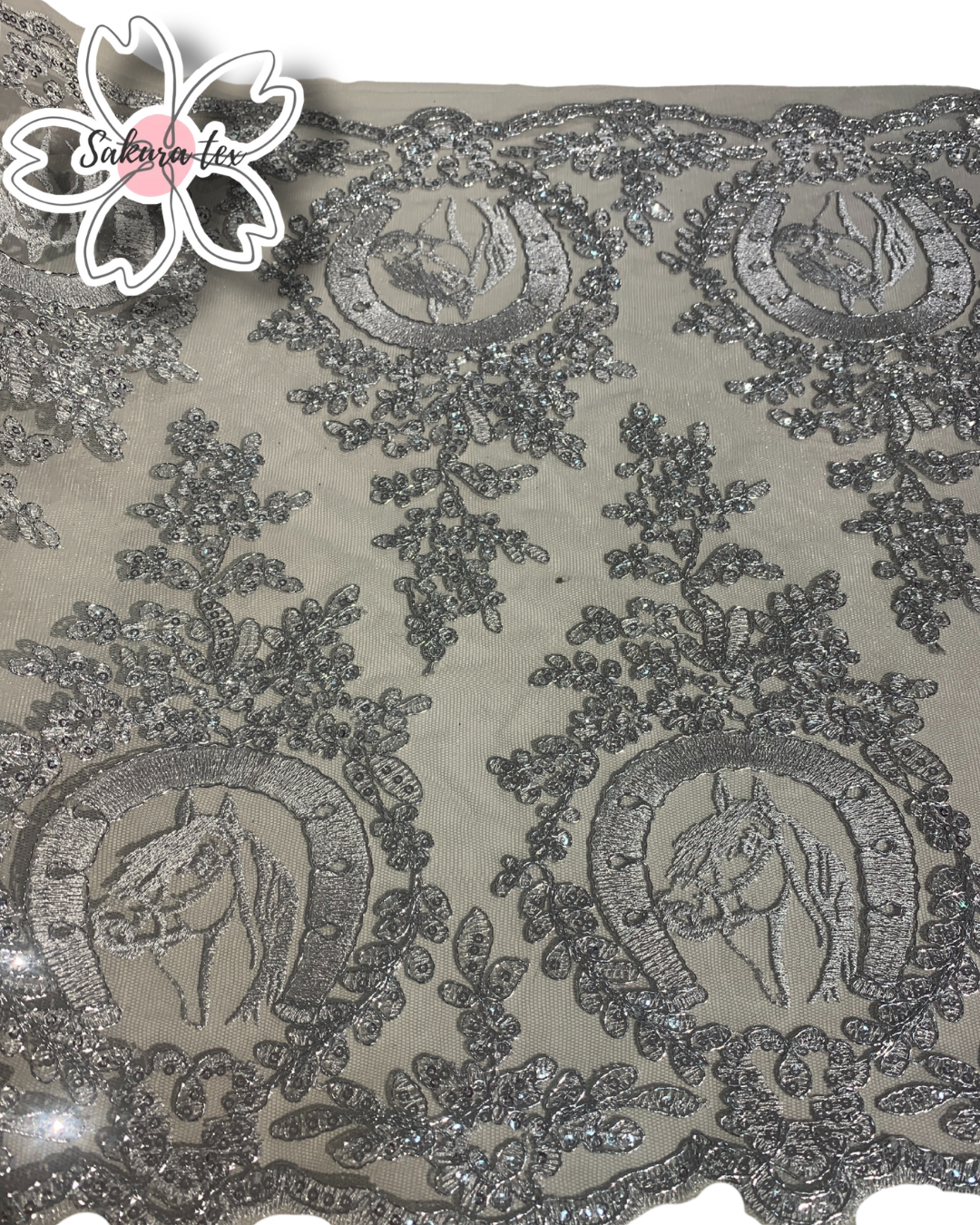 Blonda Bordada con 2 Tiras "Caballos Mediana"