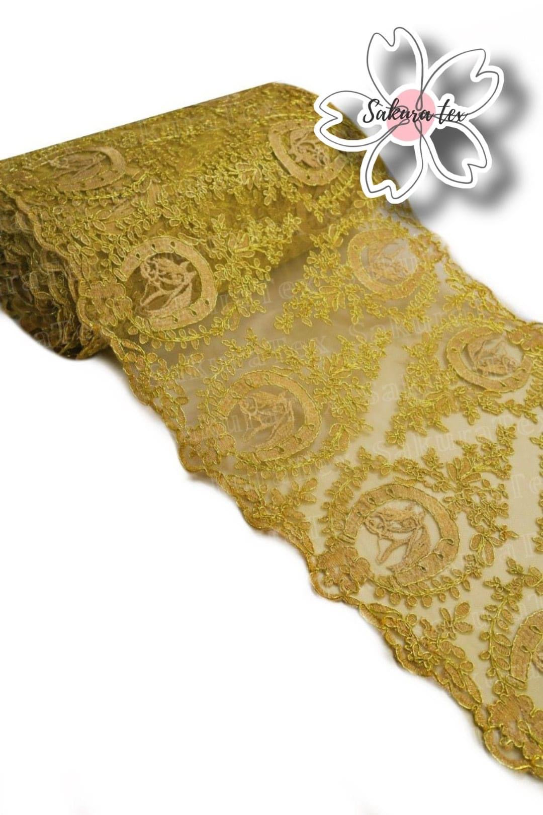 Blonda Bordada con 2 Tiras "Caballos Mediana"