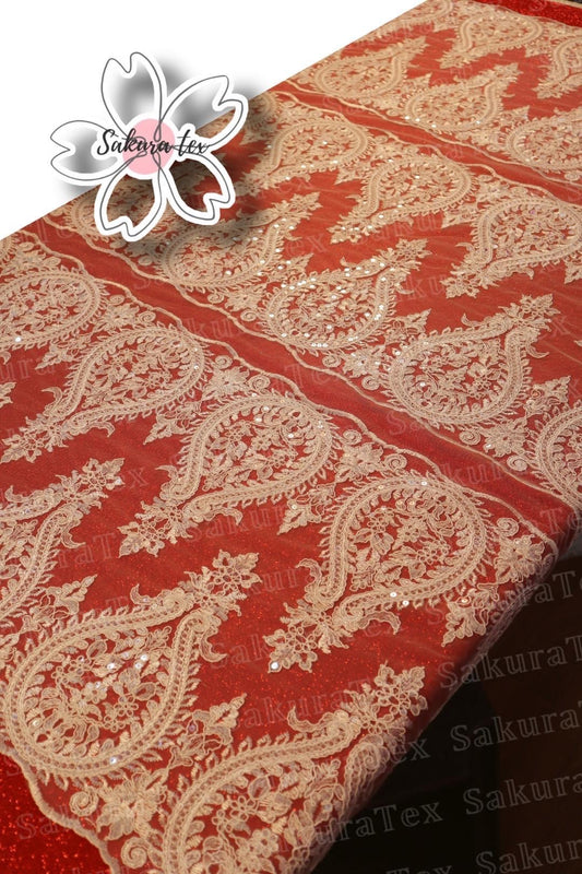 Blonda Bordada con 6 Tiras "Espiga"