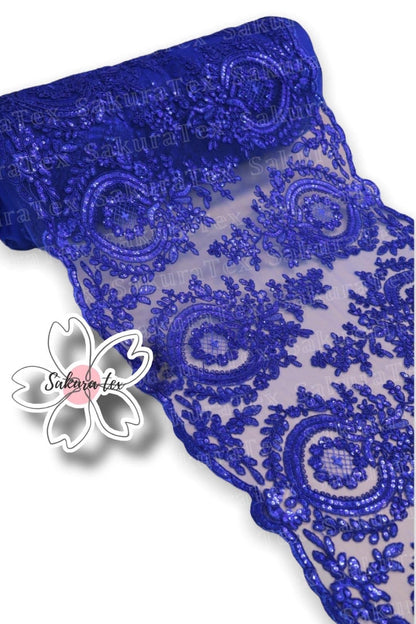 Blonda Bordada con Lentejuelas y 2 Tiras "Raga Mediana"