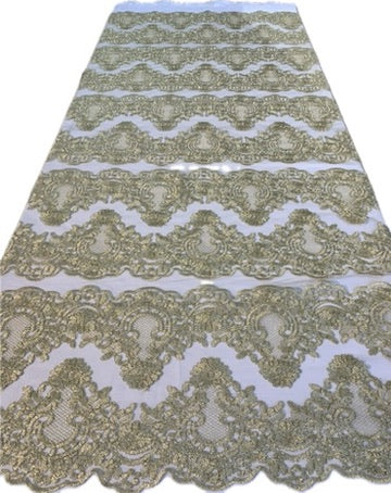 Blonda Bordada con 10 Tiras "Espejo"