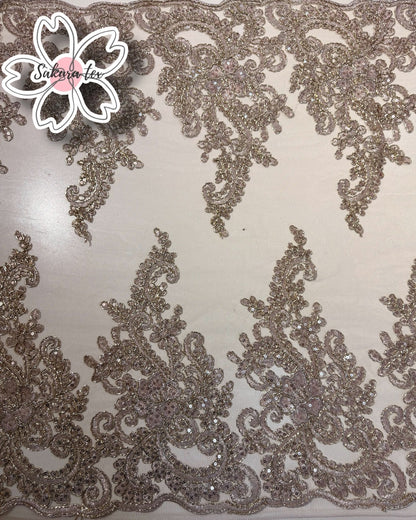 Blonda Bordada con Lentejuelas y 2 Tiras "Gancho"