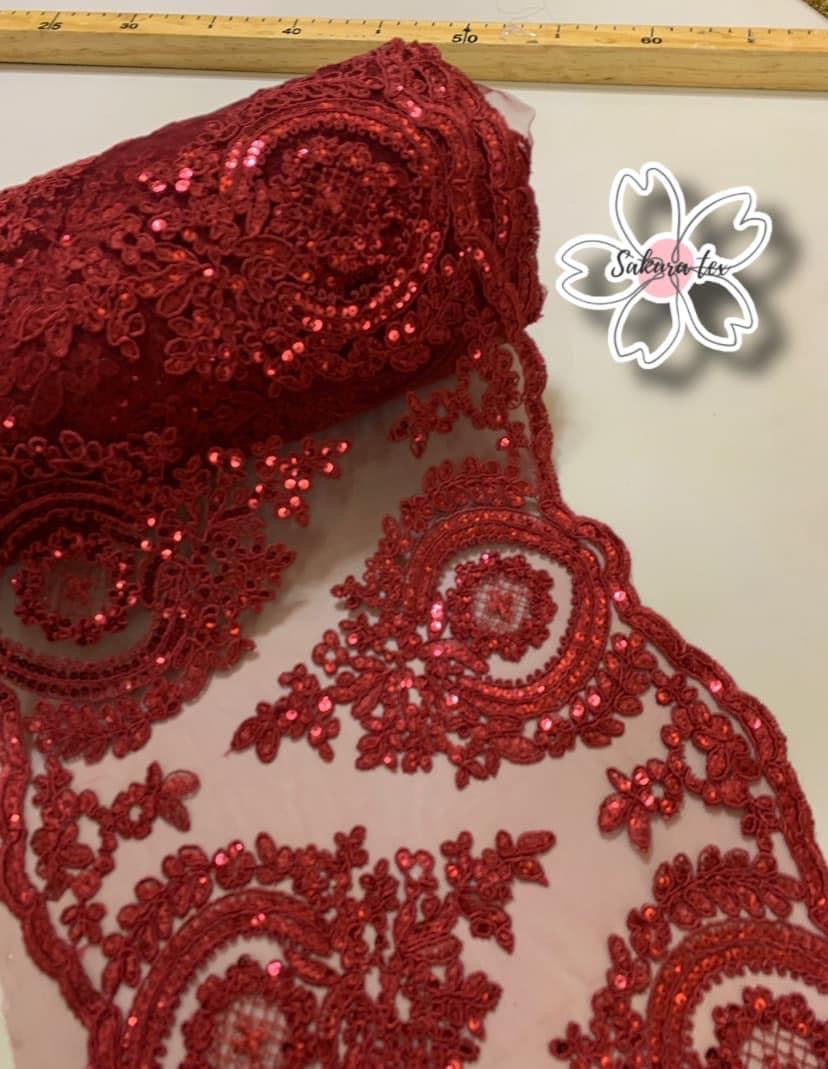 Blonda Bordada con Lentejuelas y 2 Tiras "Mini"